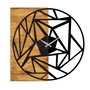 Wallity Reloj de pared decorativo de madera Nogal y Negro